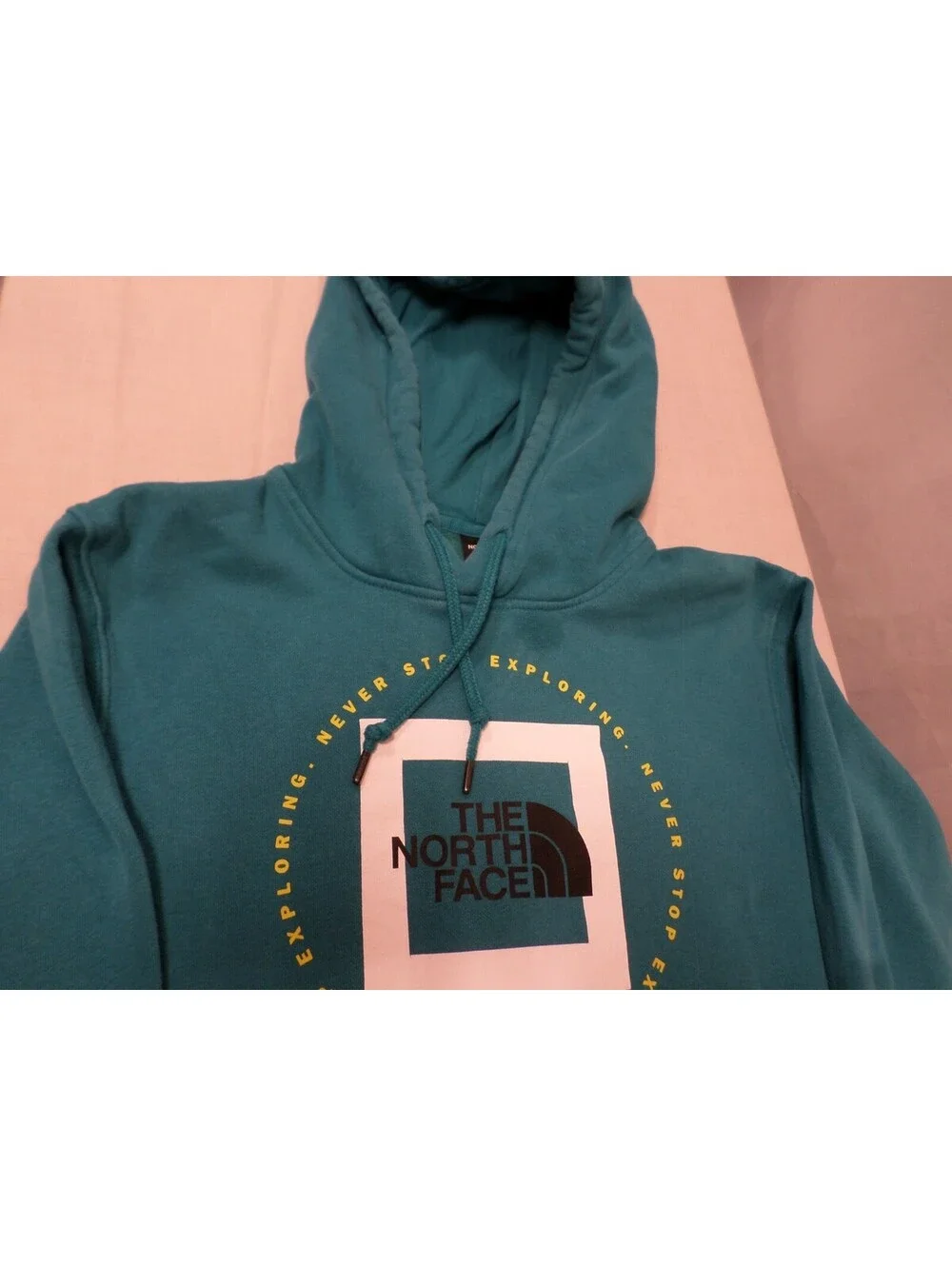 DESIGNER THE NORTH FACE COTTON BLEND WARM PULLOVER TEAL HOODIE MEN'S SIZE MEDIUM